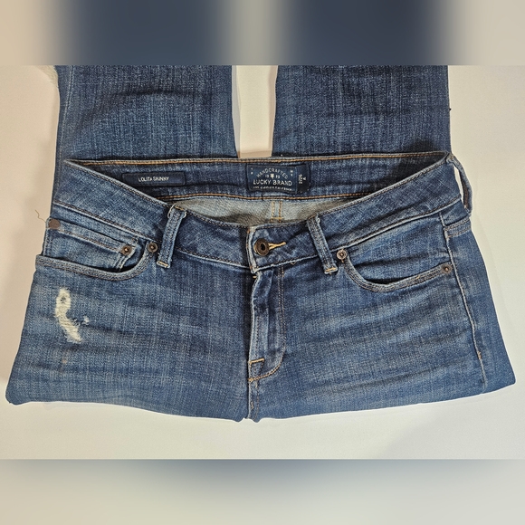 Lucky Brand Womens Jeans Size 2/26 Lolita Skinny Low Rise Distressed 90s Denim - Picture 4 of 12